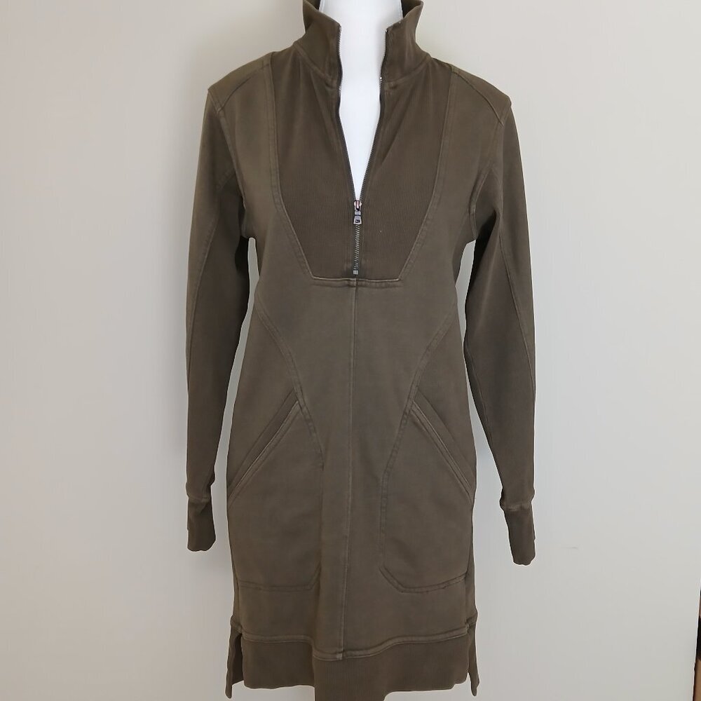 Anthropologie Daily Practice Meru Mini Dress Long Sleeve Olive Green Size XXS - Picture 8 of 9